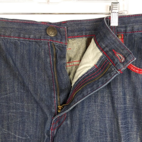 PJ Mark Jeans Men's Size 44 x 30 Relaxed Leather Piping Blue Denim - Picture 5 of 10